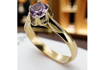 Estilo vintage Anillo Alejandrita Oro amarillo de 14 quilates vrc122y